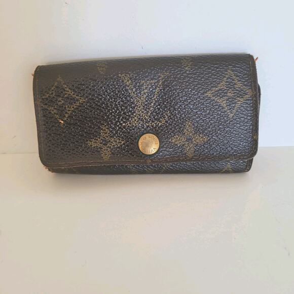 Authentic Louis Vuitton Monogram Multicles 4 Key Hooks Case Brown Small 2000 - Picture 1 of 9